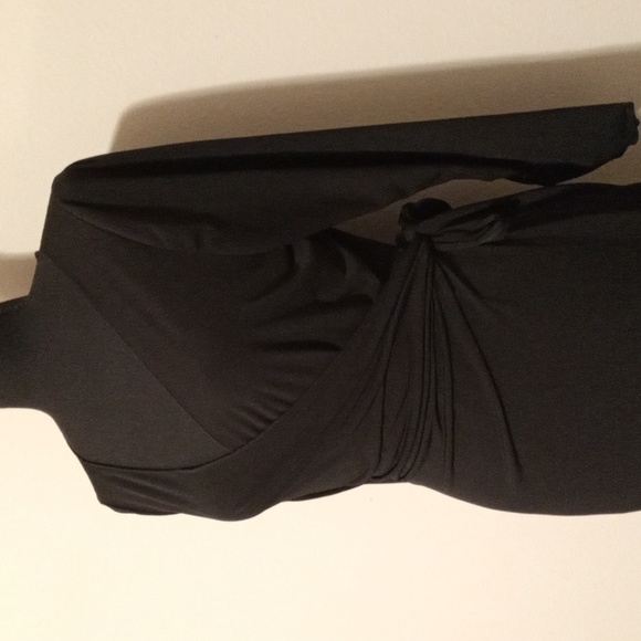Studio M Black FLATTERING Long Sleeve Classic Stretchy Jersey Wrap Dress Size M - Picture 5 of 8